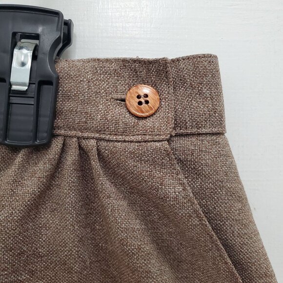 Lucia Woman's Vintage Brown Textured High Waisted Midi Career Skirt Plus Size 18 - Picture 3 of 7